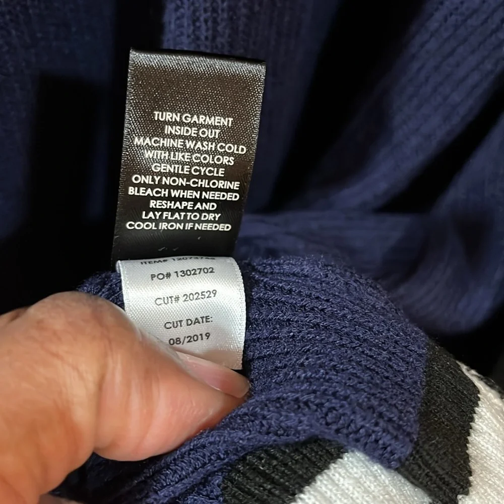 Torrid Colorblock Navy Blue Open Front Long Line Cardigan Sweater Size 3 - Picture 9 of 14